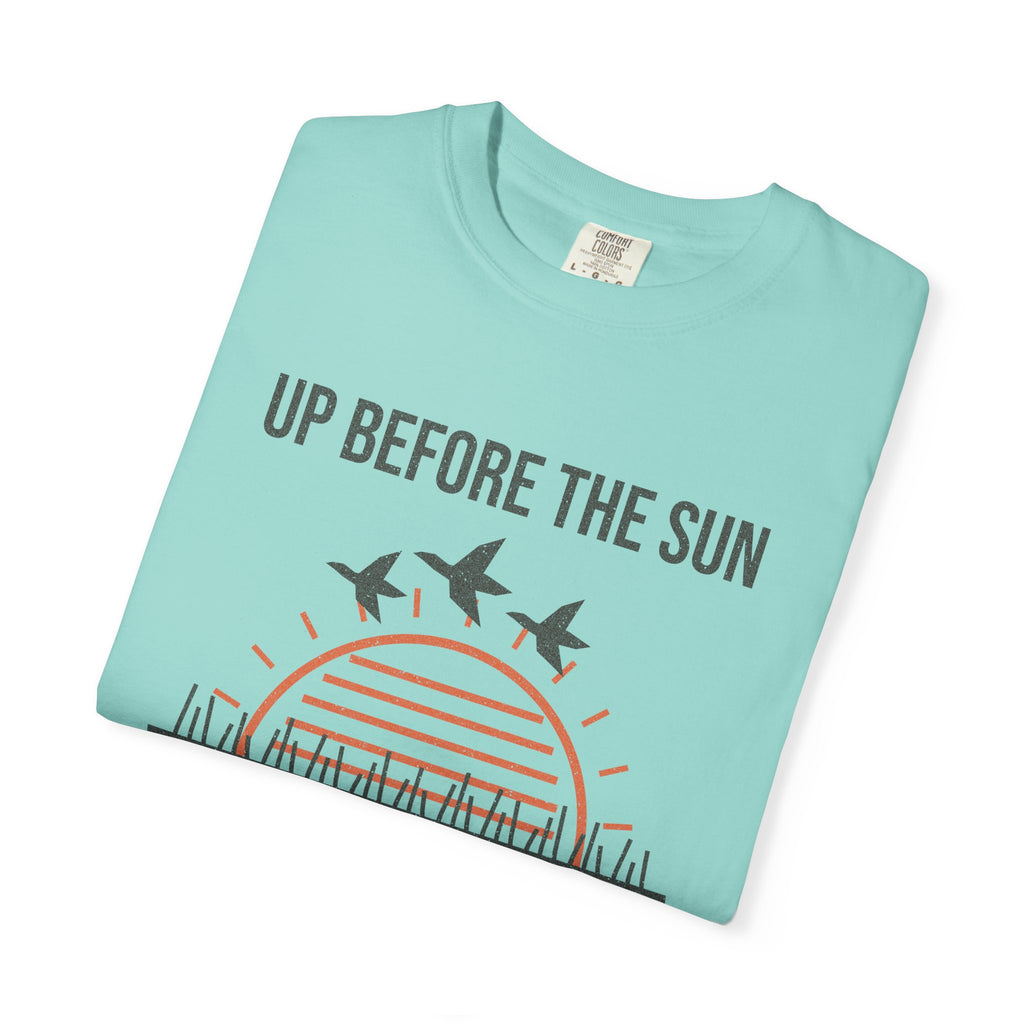 Up Before the Sun, Home After Dark Tee - Chalky Mint folded | Hook & Hunt Co.