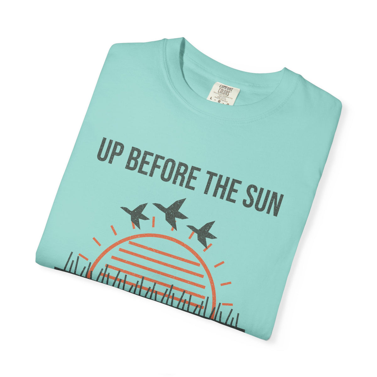 Up Before the Sun, Home After Dark Tee - Chalky Mint folded | Hook & Hunt Co.