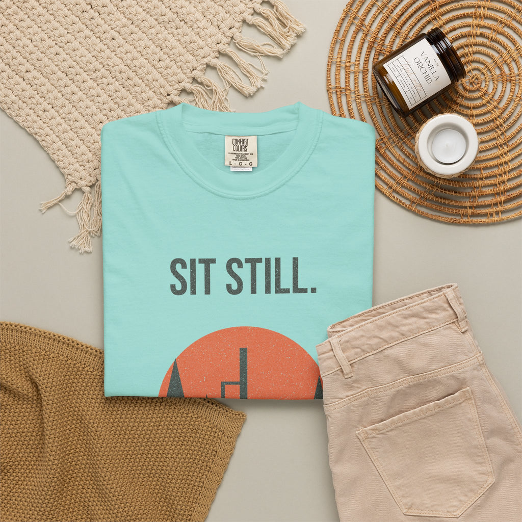 Sit Still. Be Quiet. Wait. Tee - Chalky Mint lifestyle | Hook & Hunt Co.