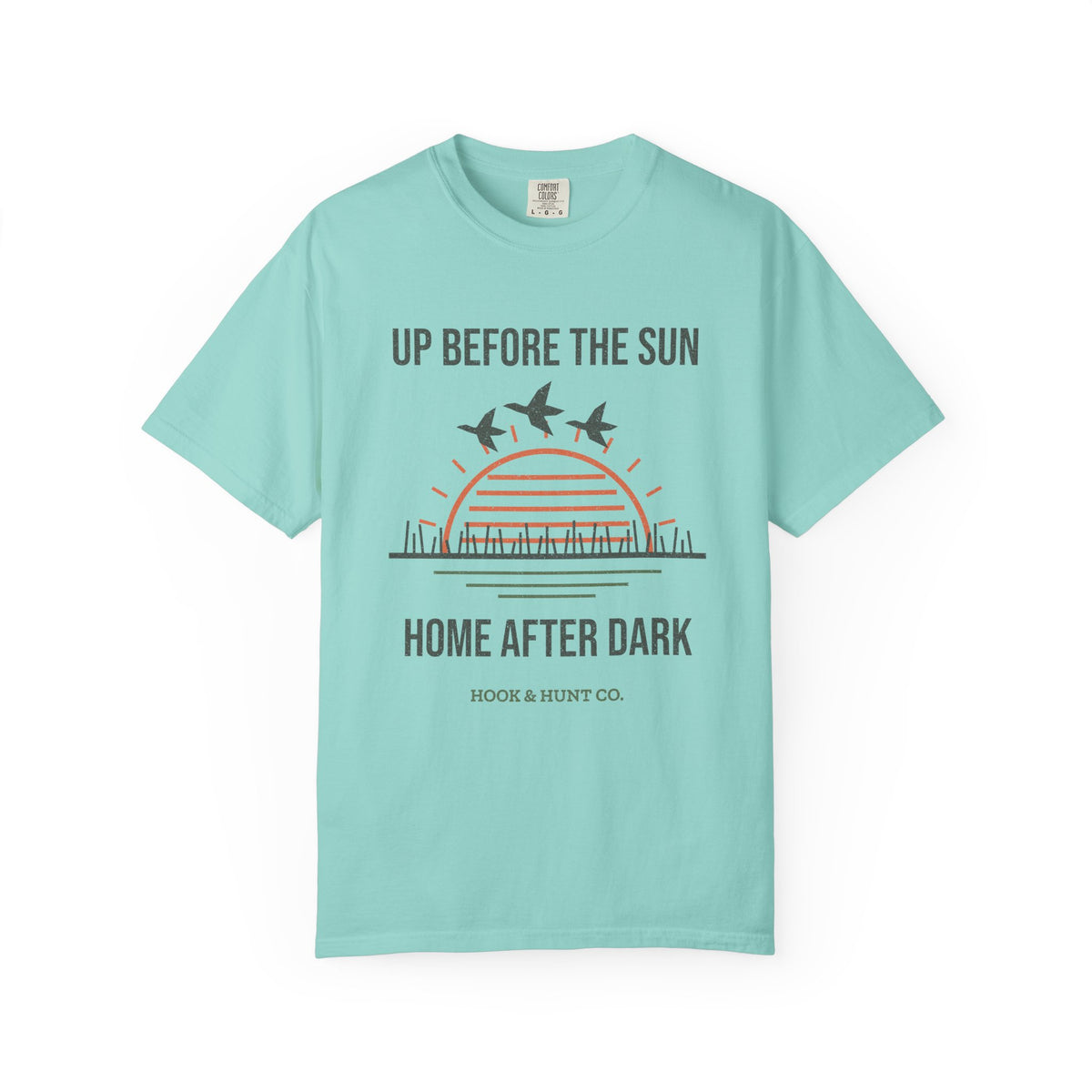 Up Before the Sun, Home After Dark Tee - Chalky Mint front | Hook & Hunt Co.