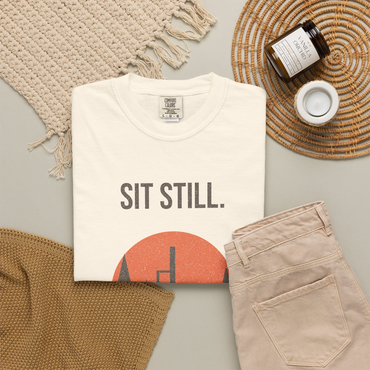 Sit Still. Be Quiet. Wait. Tee - Ivory lifestyle | Hook & Hunt Co.