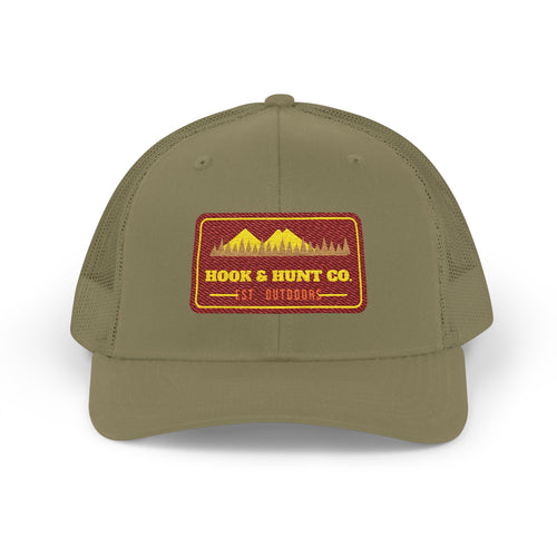 Hook & Hunt Co. Patch Trucker Hat - Loden front | Hook & Hunt Co.