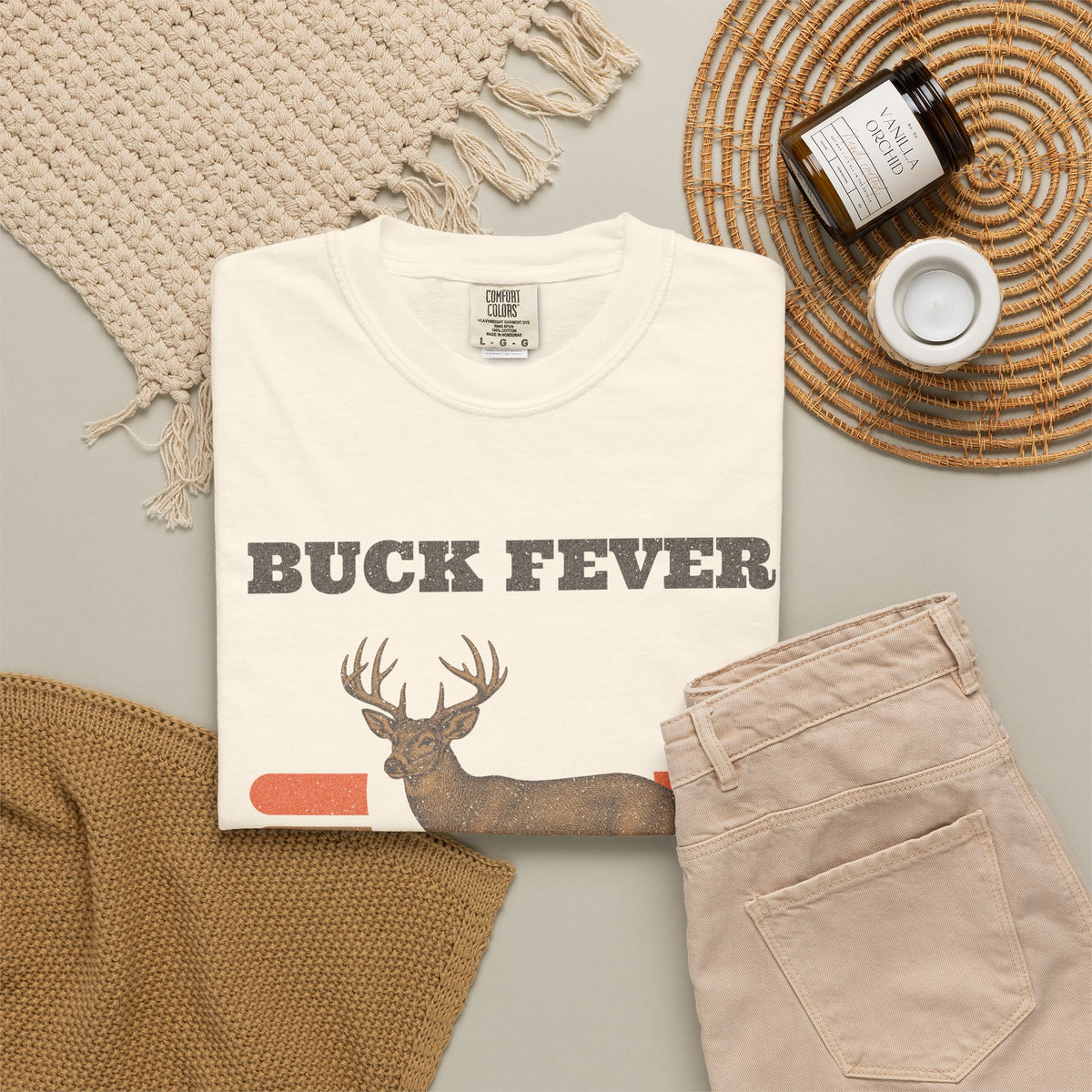 Buck Fever Survivor Tee - Ivory lifestyle | Hook & Hunt Co.
